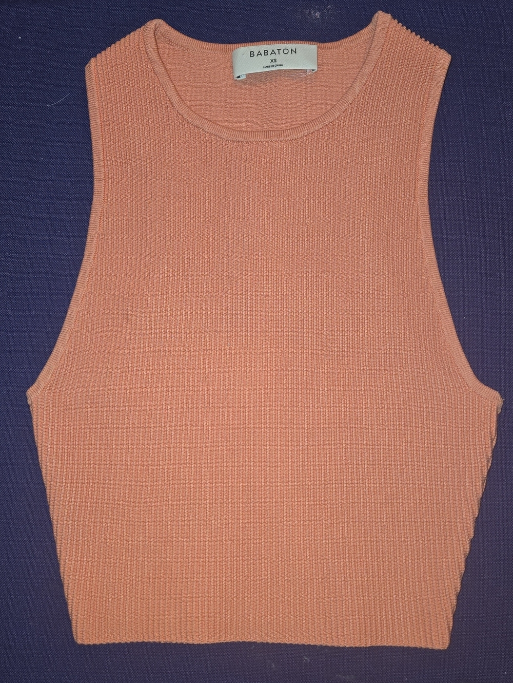 Babaton Coral Ribbed Sleeveless Racerback Knit Tank